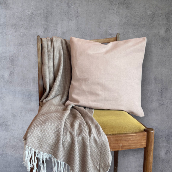 Handloom Cushion Cover - Dusky Pink